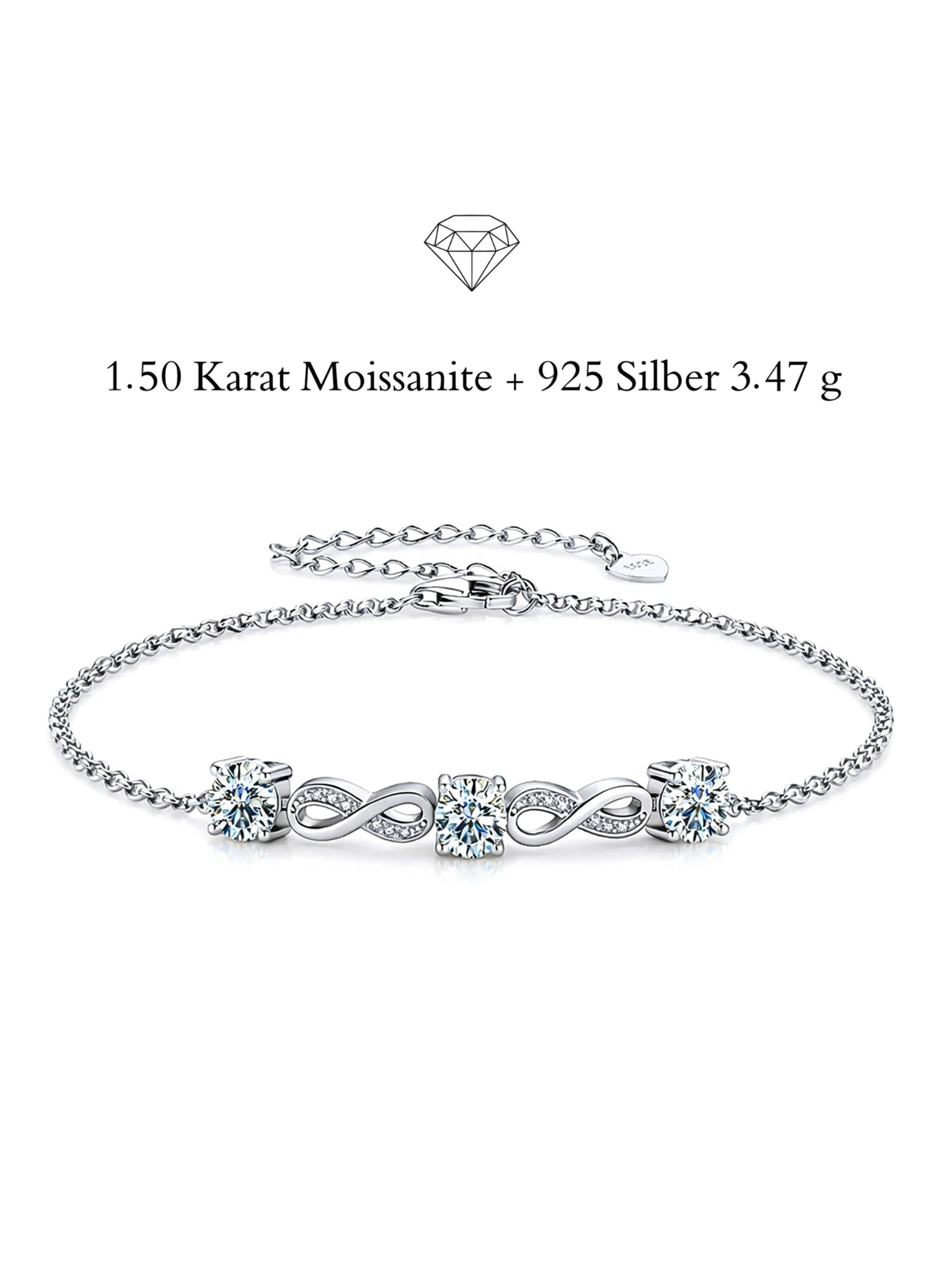 Bracelet 'INFINITY SILVER' UNIQAL en argent : devant