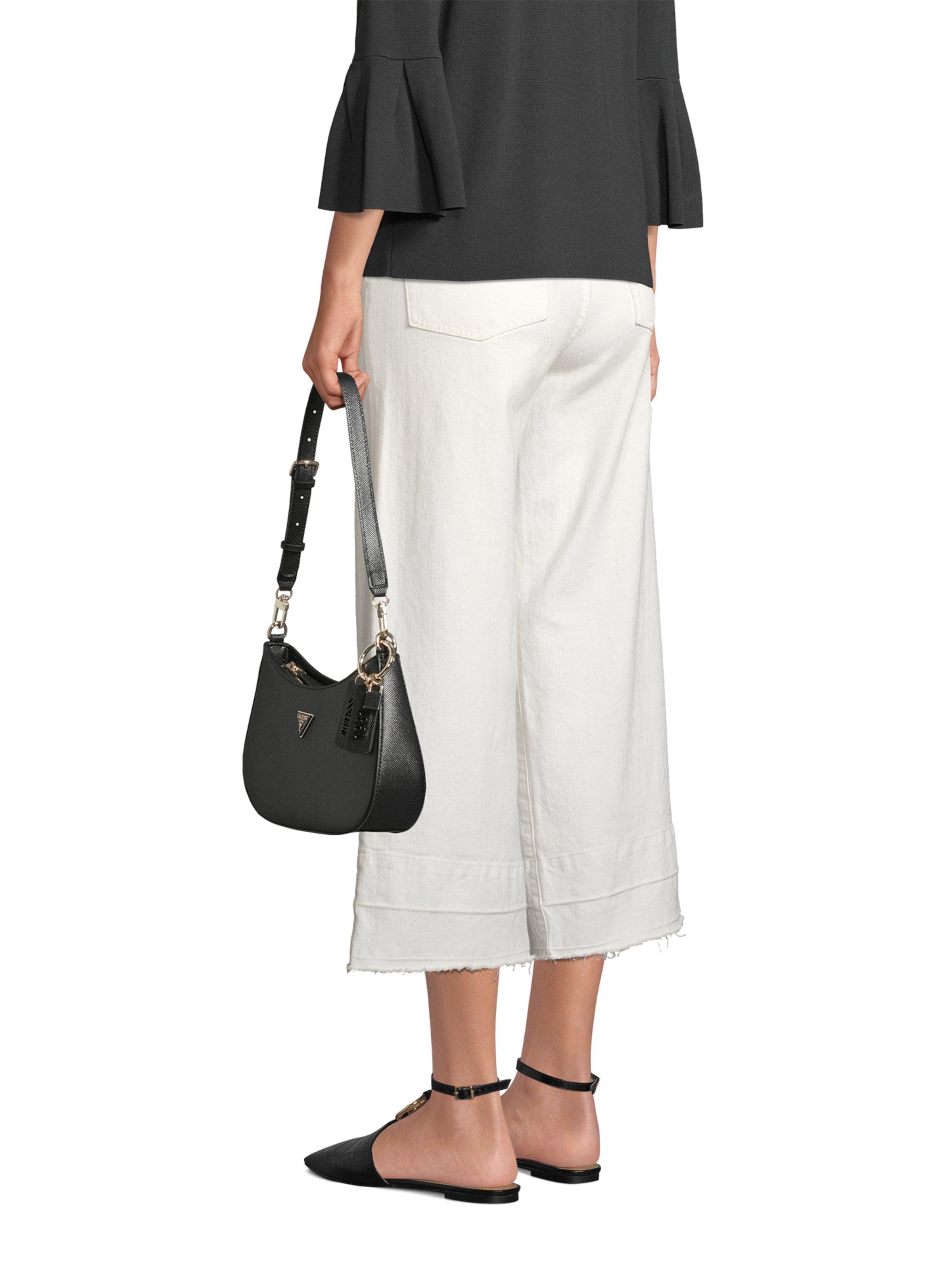 GUESS - Malas de tiracolo 'NOELLE II TOP ZIP SHOULDER BAG' em preto: frente