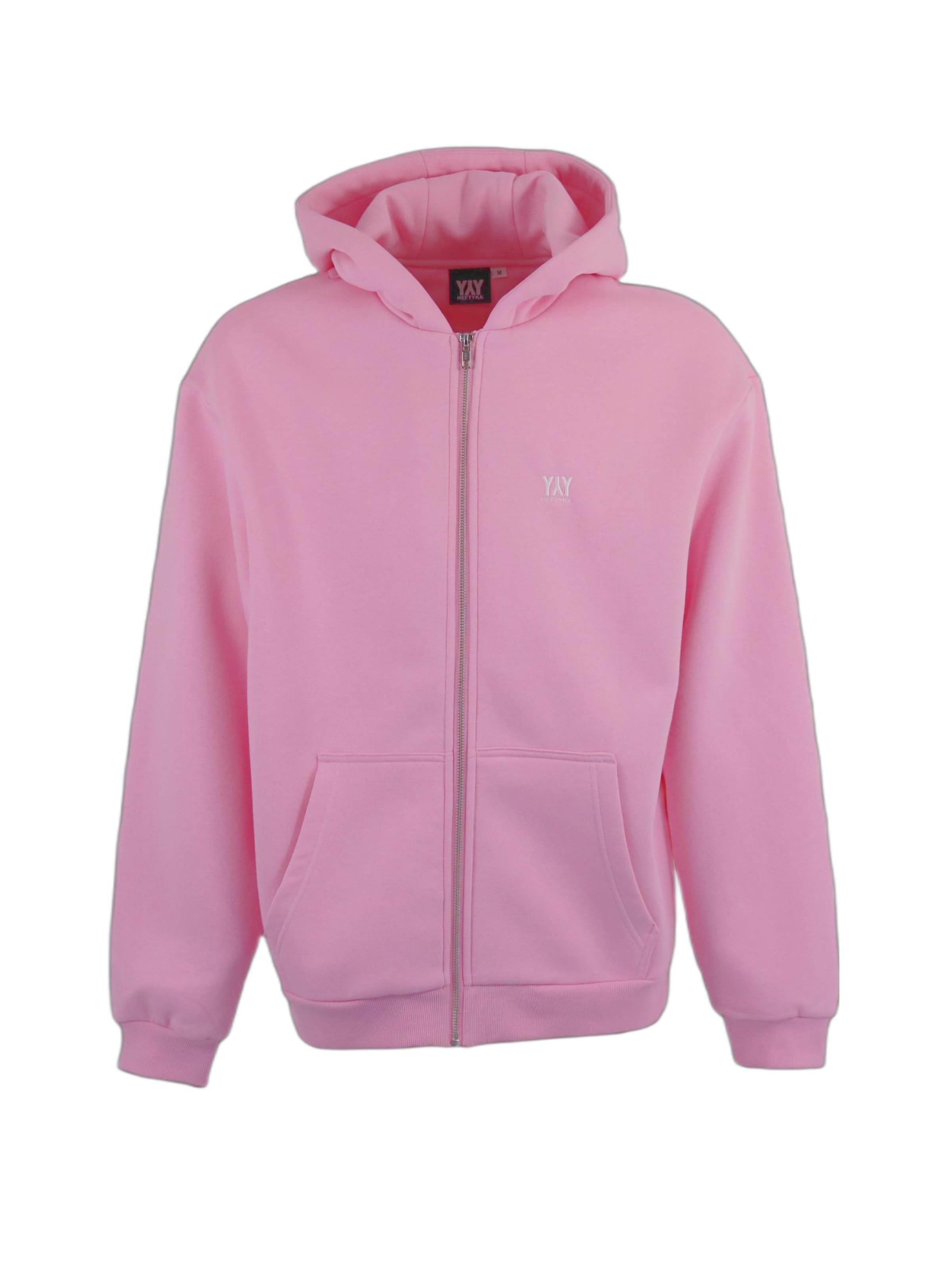 HEFTYKA Sweatjacke 'ZIP HOODIE'‌‌‌‌‌‌‌‌ in Pink: Vorderseite