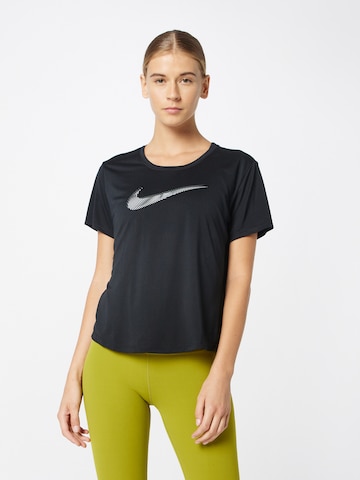 T-shirt fonctionnel 'Swoosh' NIKE en noir : devant