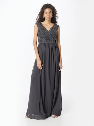 mascara Evening Dress in Grey: front