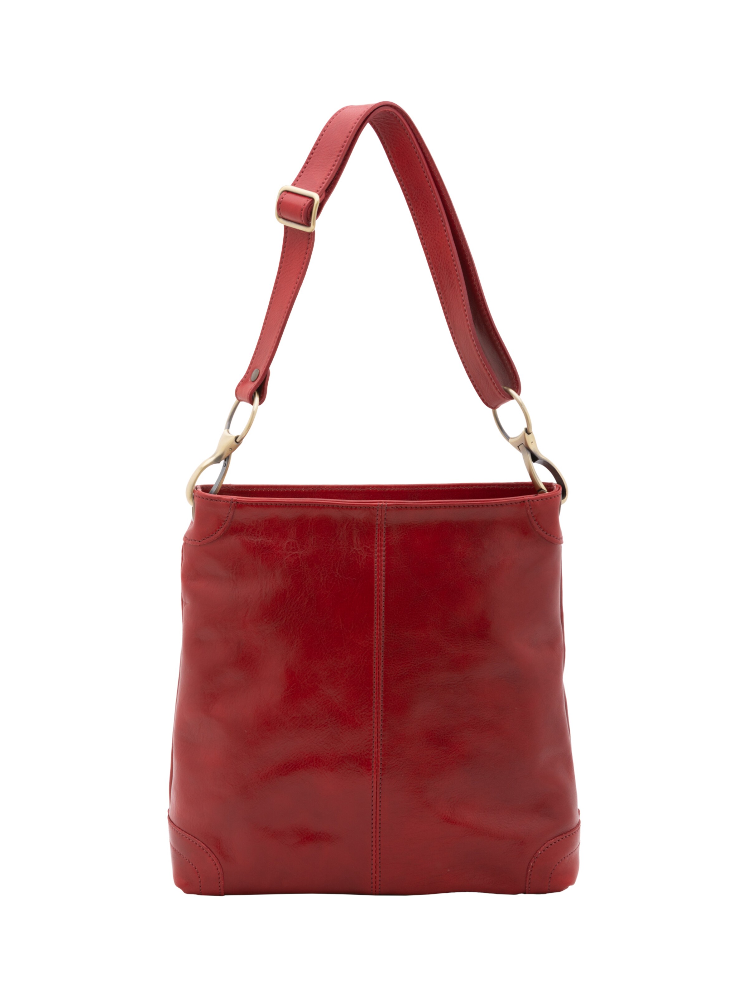 Borsa a spalla 'Borsa a Spalla Donna Pelle Vacchetta Vera - Chiusura Zip Tracolla Regolabile' di I Fratelli in rosso: frontale