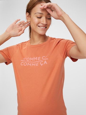 Pieces Maternity T-Shirt 'Sanicca' in Orange
