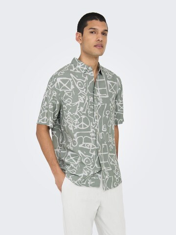 Only & Sons Slim fit Overhemd 'ONSBud' in Groen