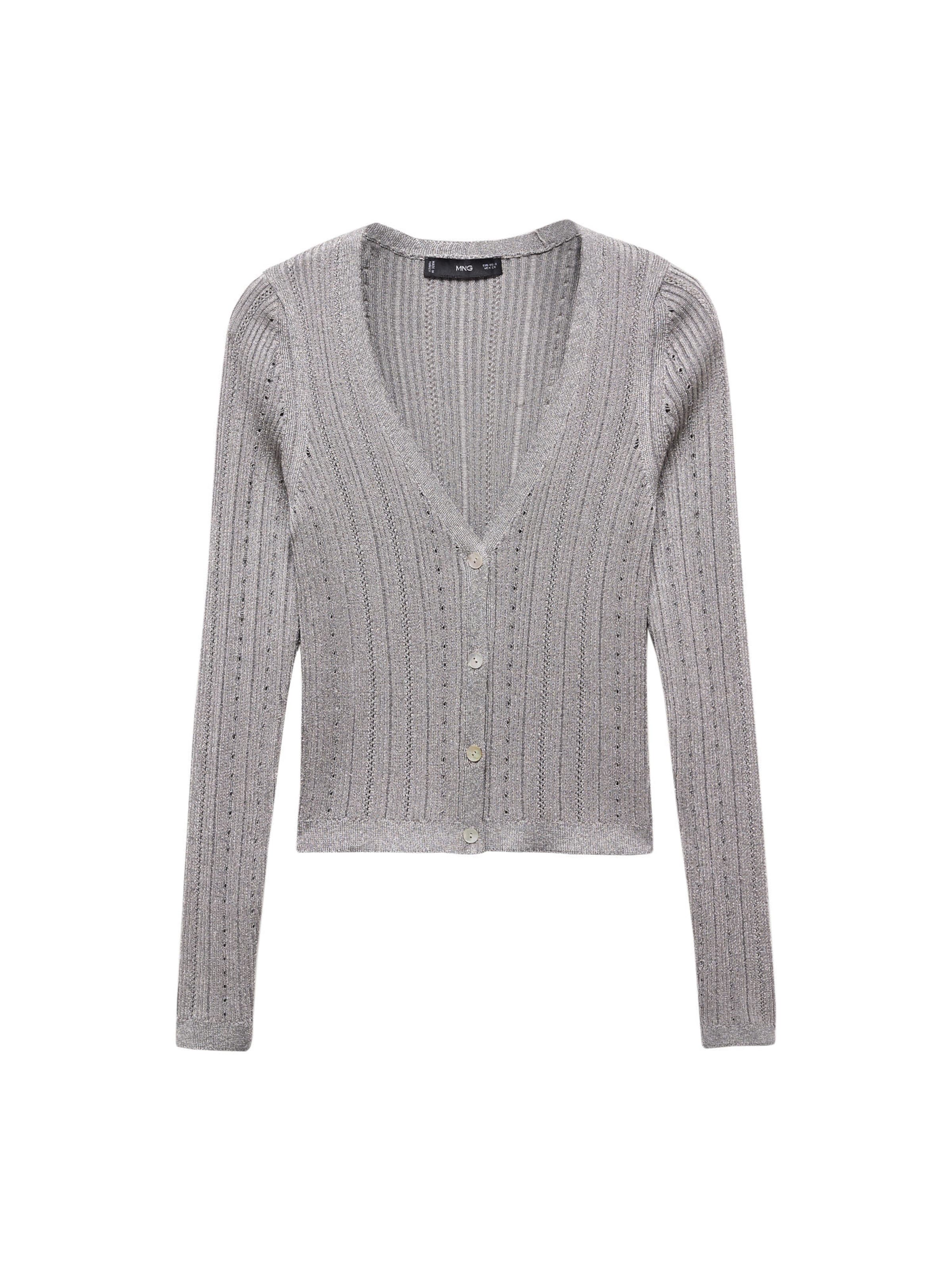 MANGO Kardigan 'Aluminio' w kolorze szary: przód