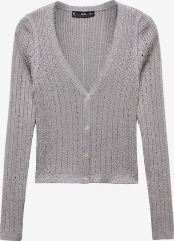 MANGO Knit Cardigan 'Aluminio' in Grey: front