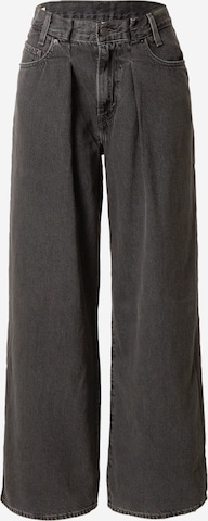 LEVI'S Zvonové kalhoty Džíny se sklady v pase 'FOLDED PLEATED BAGGY MED INDIGO - WORN IN' – černá: přední strana