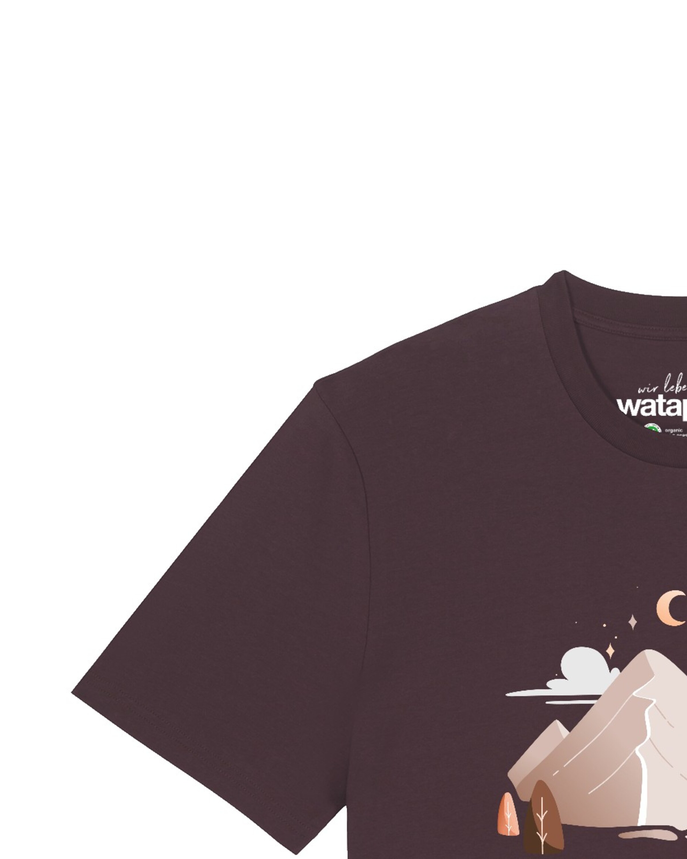 T-Shirt 'Night & Clouds' Watapparel en marron