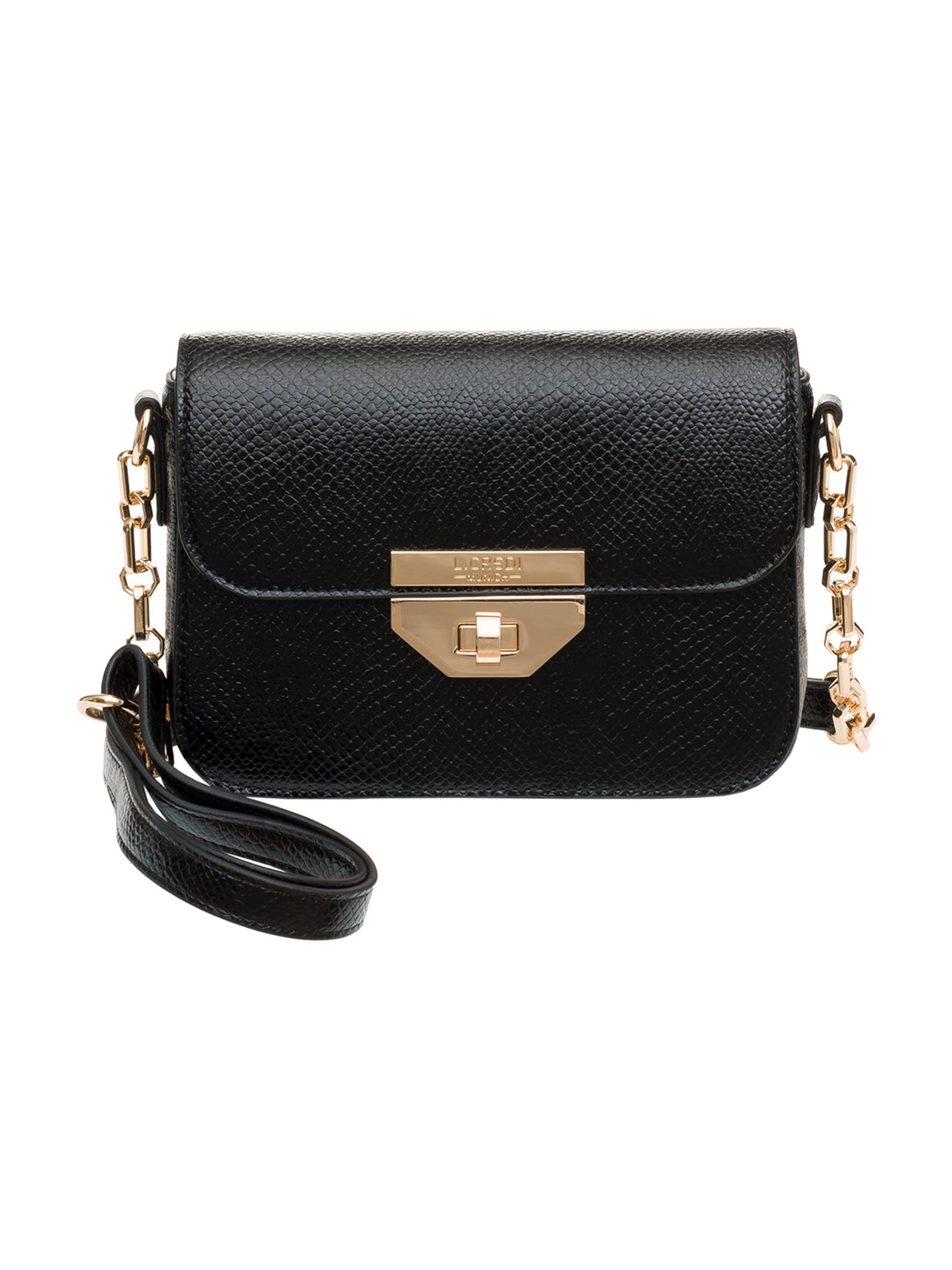 L.CREDI Τσάντα ώμου 'Peja' σε μαύρο: μπροστά