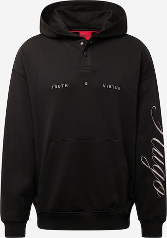 HUGO Sweatshirt 'Datrol' in Black: front