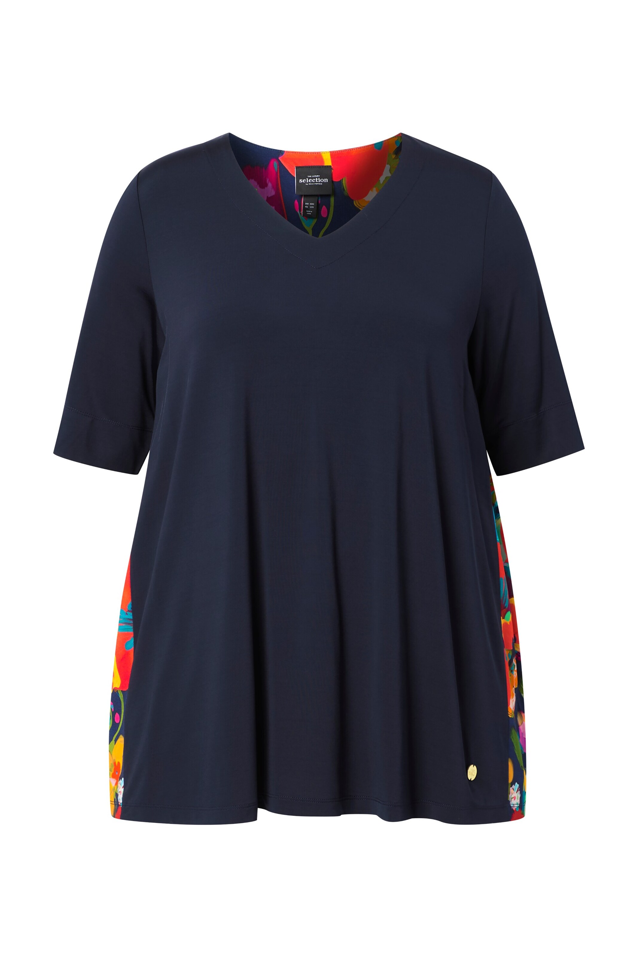 Ulla Popken Shirt in marine / mischfarben, Produktansicht