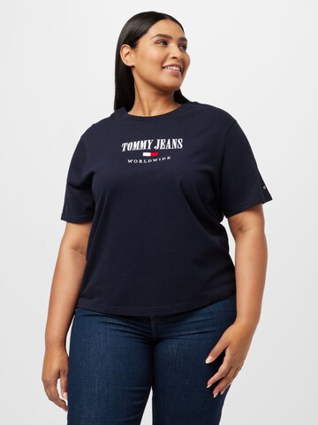 Tommy Jeans Curve T-Shirt in Blau: Vorderseite