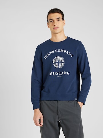 MUSTANG Sweatshirt 'CLIO' in Blauw: voorkant