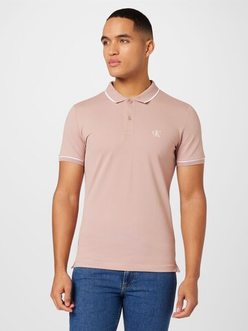 Calvin Klein Jeans - Camiseta en rosa: frente