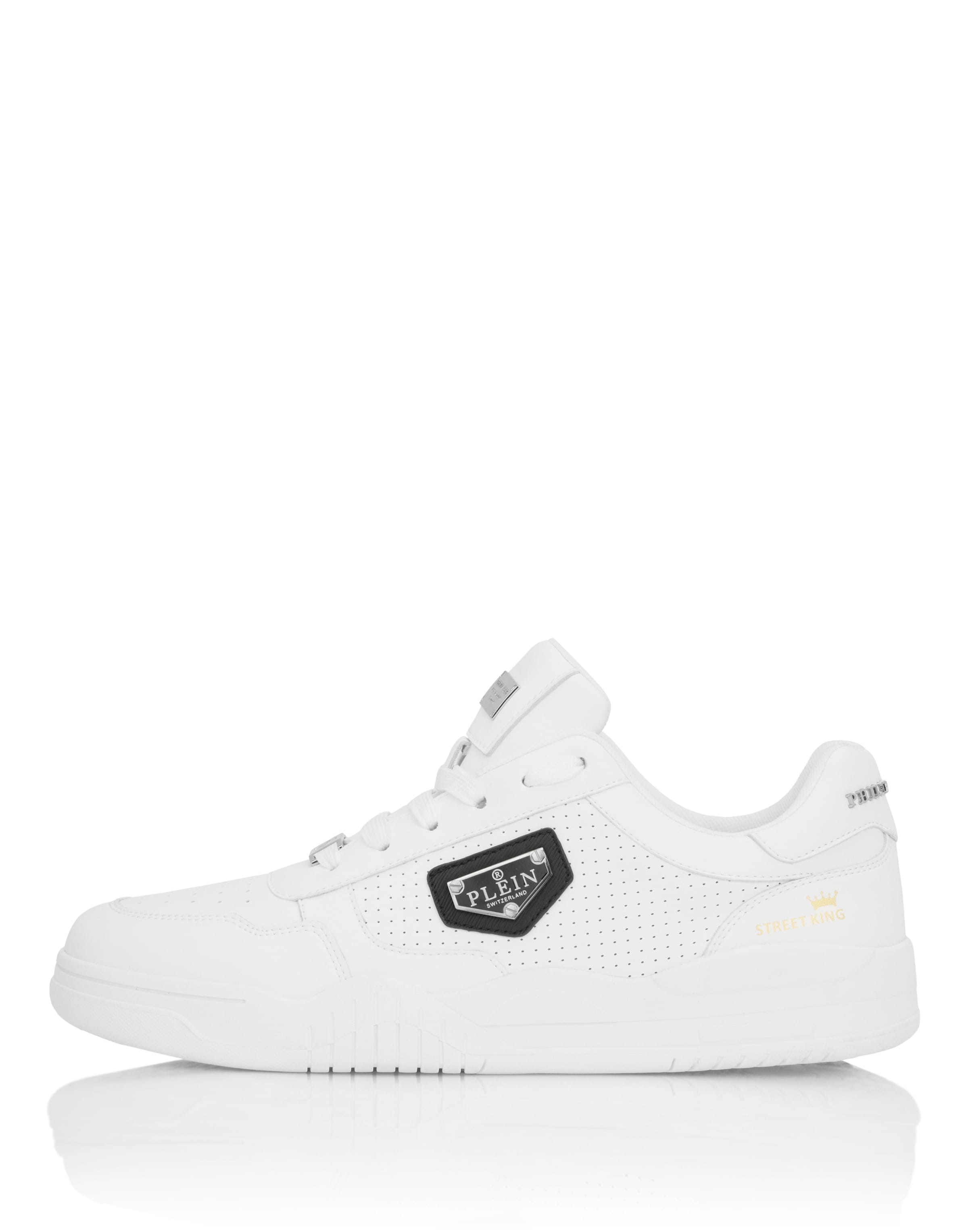 Sneaker bassa 'Street' di Philipp Plein in bianco: frontale