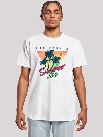 F4NT4STIC Shirt 'California Palmen Retro' in Wit: voorkant