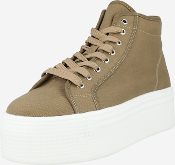 Nasty Gal Sneakers hoog in Groen: voorkant