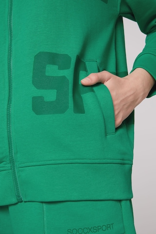 Soccx Zip-Up Hoodie in Green