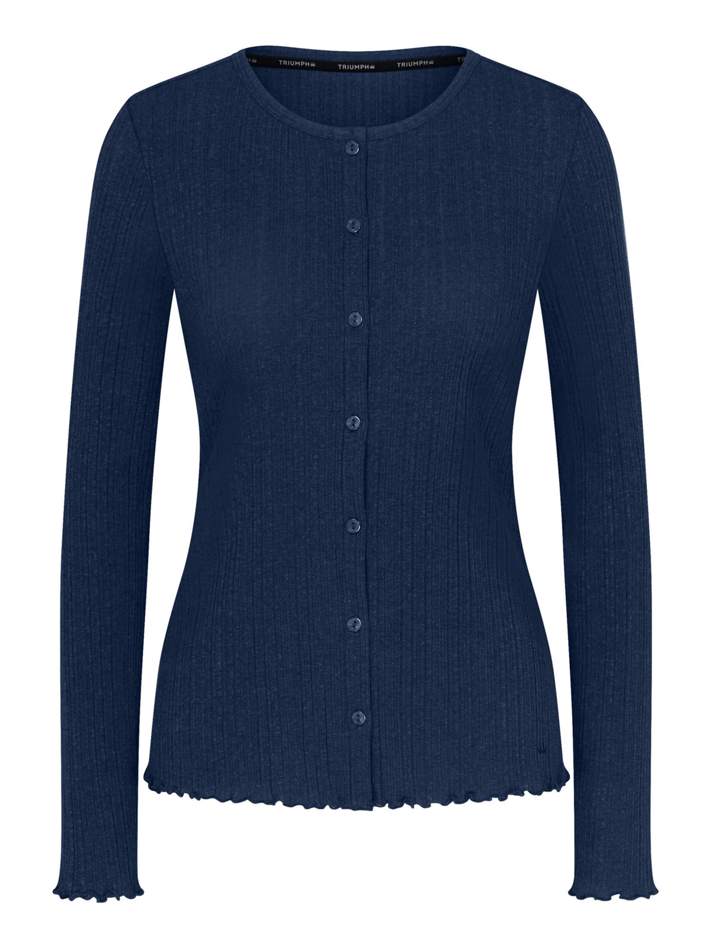 TRIUMPH Knit cardigan ' Red Label Versatile Rib ' in Blue: front