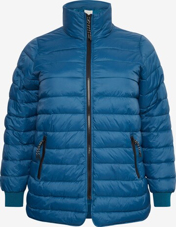 KAFFE CURVE Between-Season Jacket 'Lina' in Blue: front