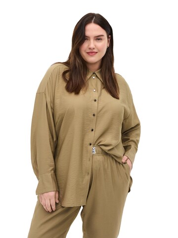 Zizzi Bluse 'XFAHIT' in Beige: predná strana