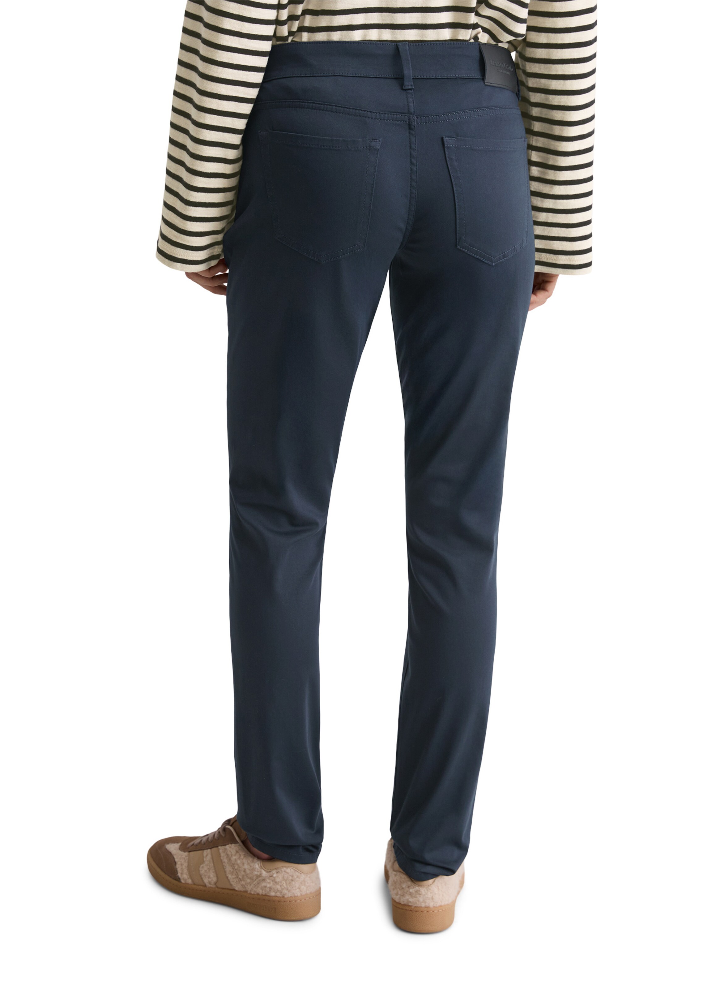 Marc O'Polo Slim fit Pleat-front trousers 'Alby' in Blue