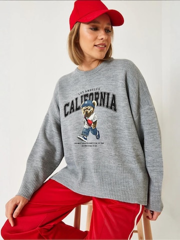 Bianco Lucci Oversized trui in Grijs