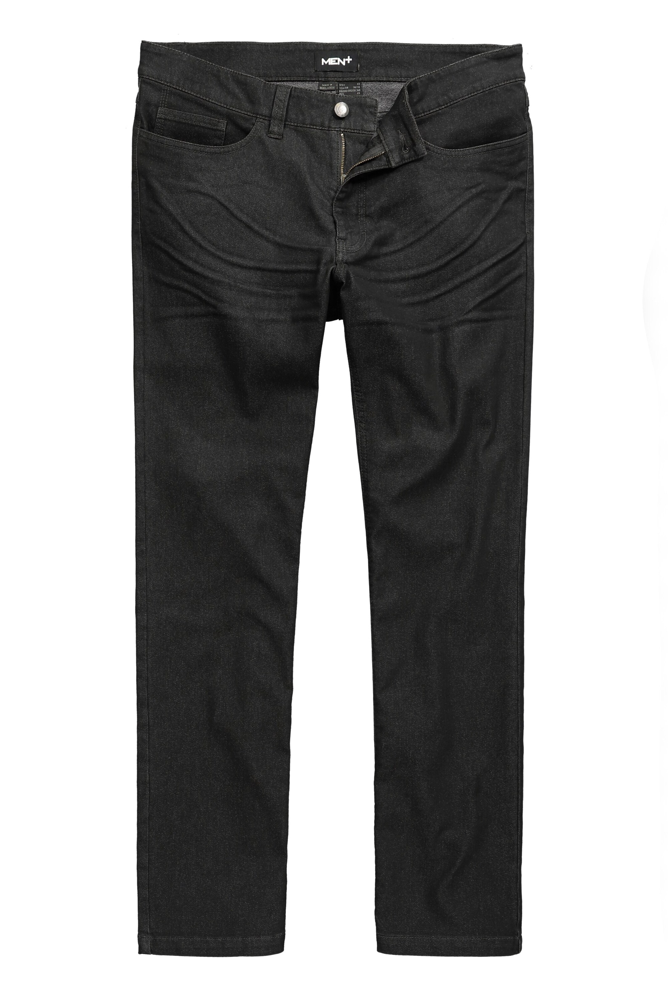 Men Plus Regular Jeans in Black: front