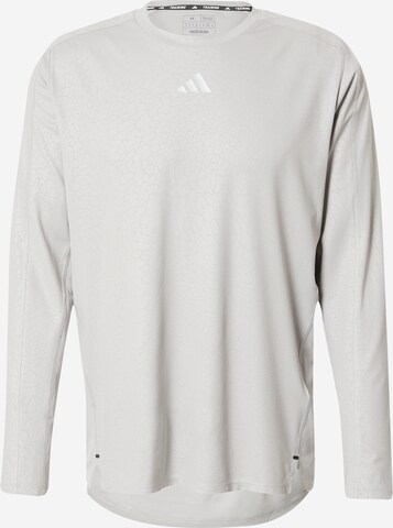 ADIDAS PERFORMANCE Функциональная футболка 'Workout Pu Print' в Серый: спереди