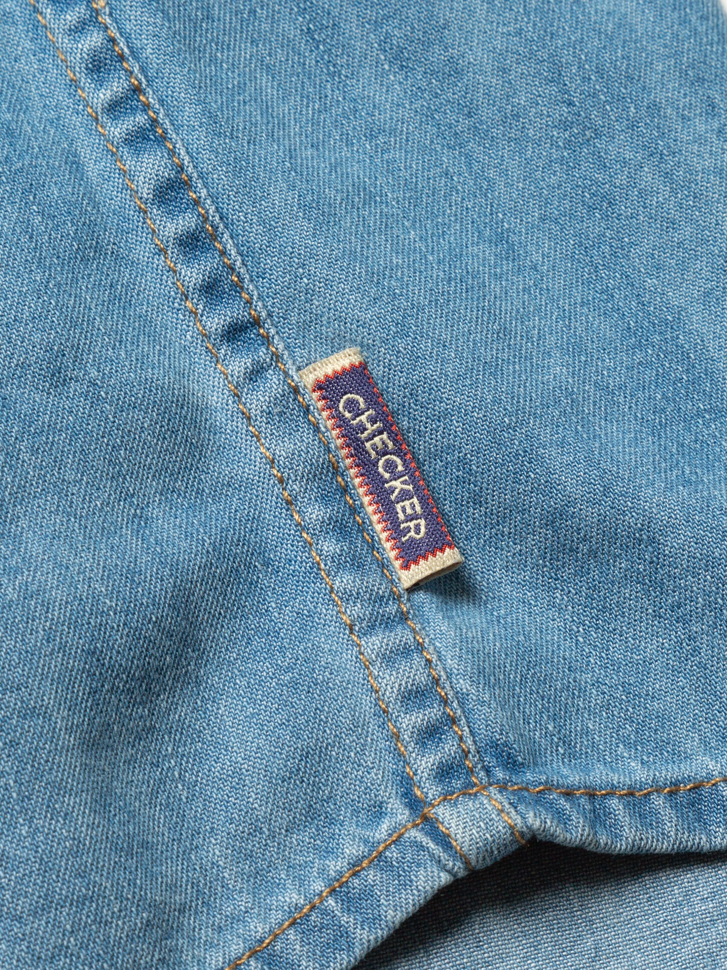 Checker Regular fit Overhemd ' Dynasty Denim ' in Blauw