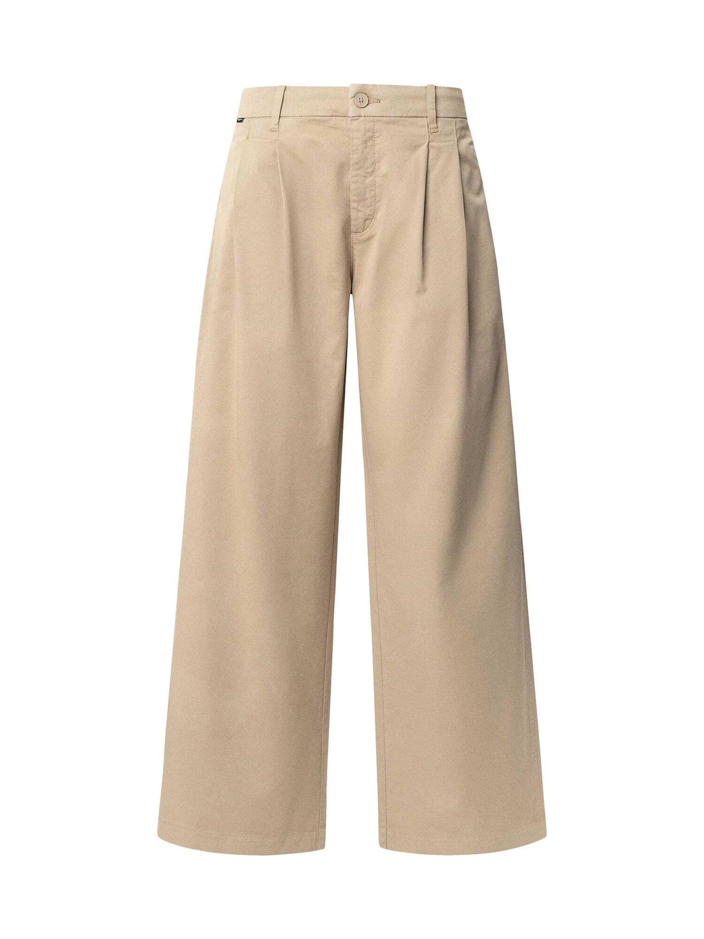 Wide leg Pantaloni con pieghe 'Goa' di Pepe Jeans in beige: frontale