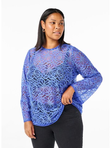 Camicia da donna 'EJANNE' di Zizzi in blu: frontale