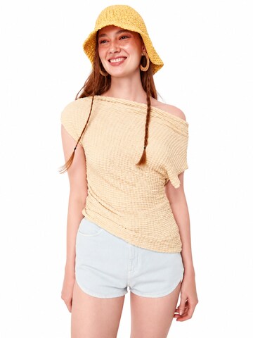 No Matter What Blouse in Beige: voorkant