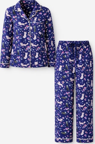 Pigiama di LEAFLETIC in blu: frontale