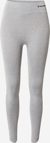 Hummel Skinny Sportbroek in Grijs: voorkant