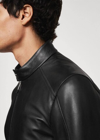 MANGO MAN Between-Season Jacket 'Cuir' in Black