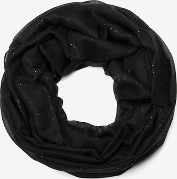styleBREAKER Schlauchschal 'Loop mit Glitzer unifarben' in Schwarz: Vorderseite
