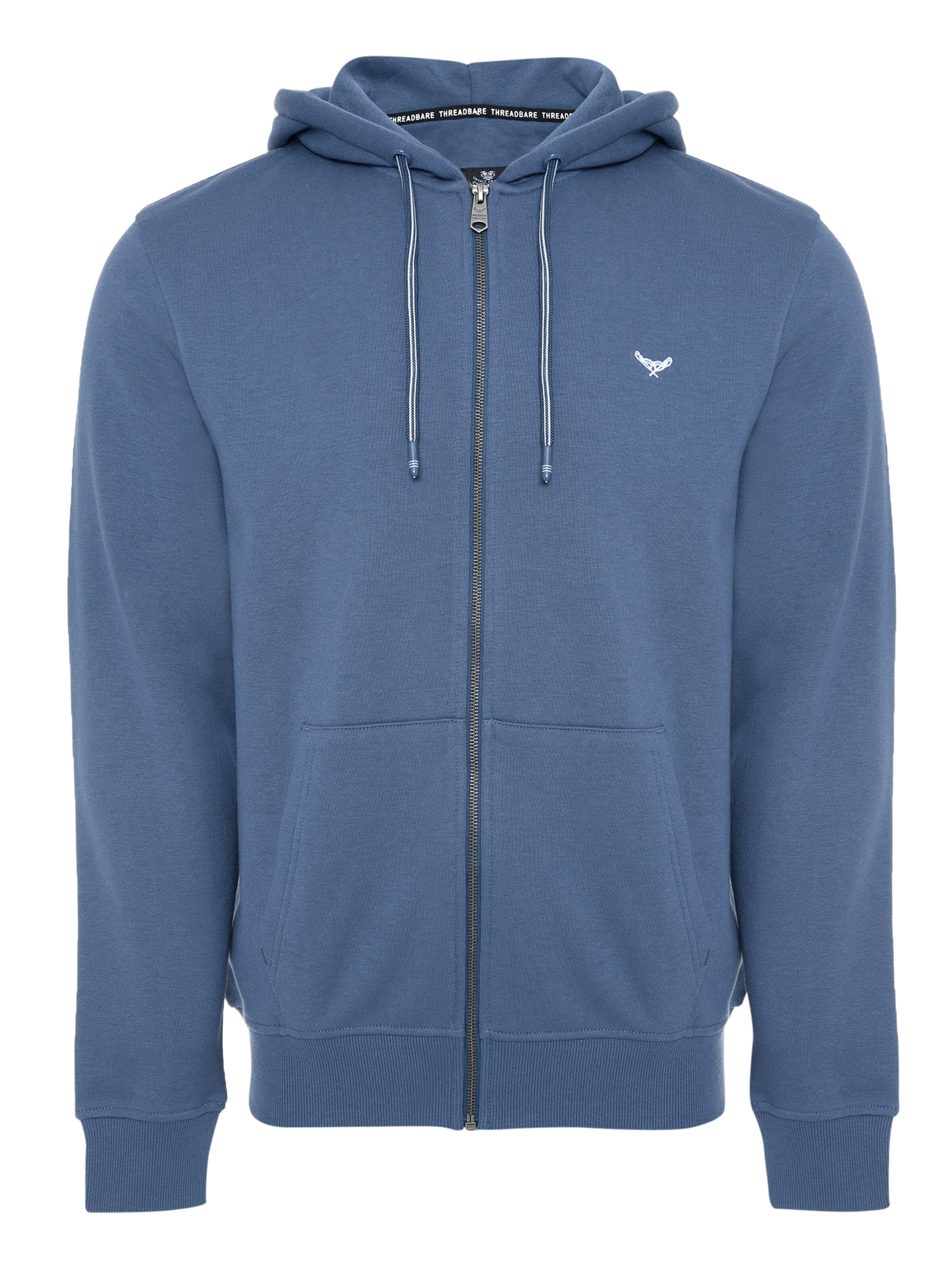 Threadbare Zip-Up Hoodie 'Tangerine' in Blue: front