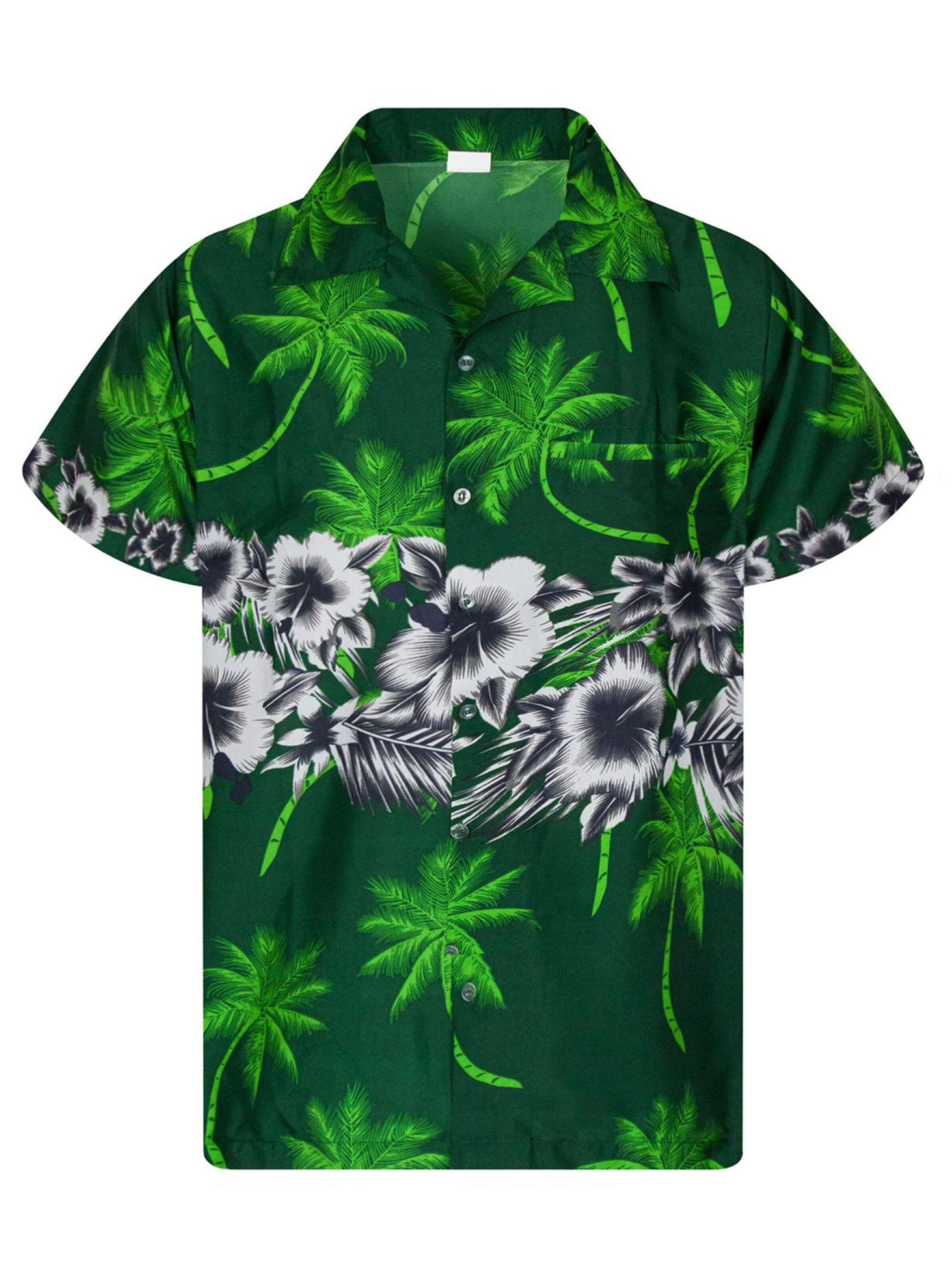 King Kameha Bluse 'Flower Chest'‌‌‌ in Grün: Vorderseite