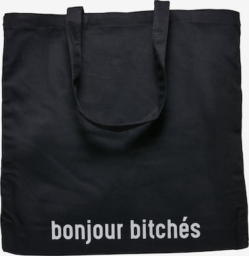 Shopper 'Bonjour Bitches' di Mister Tee in nero: frontale