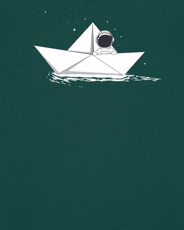 Maglietta ' Astronaut in paper boat ' di Watapparel in verde