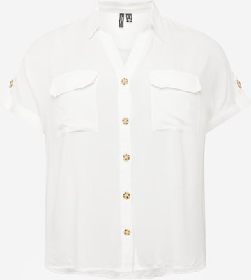 Vero Moda Curve - Blusa 'BUMPY' en blanco: frente