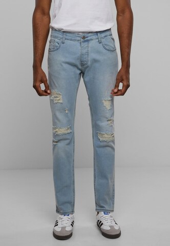 2Y Premium Slimfit Jeans in Blauw: voorkant