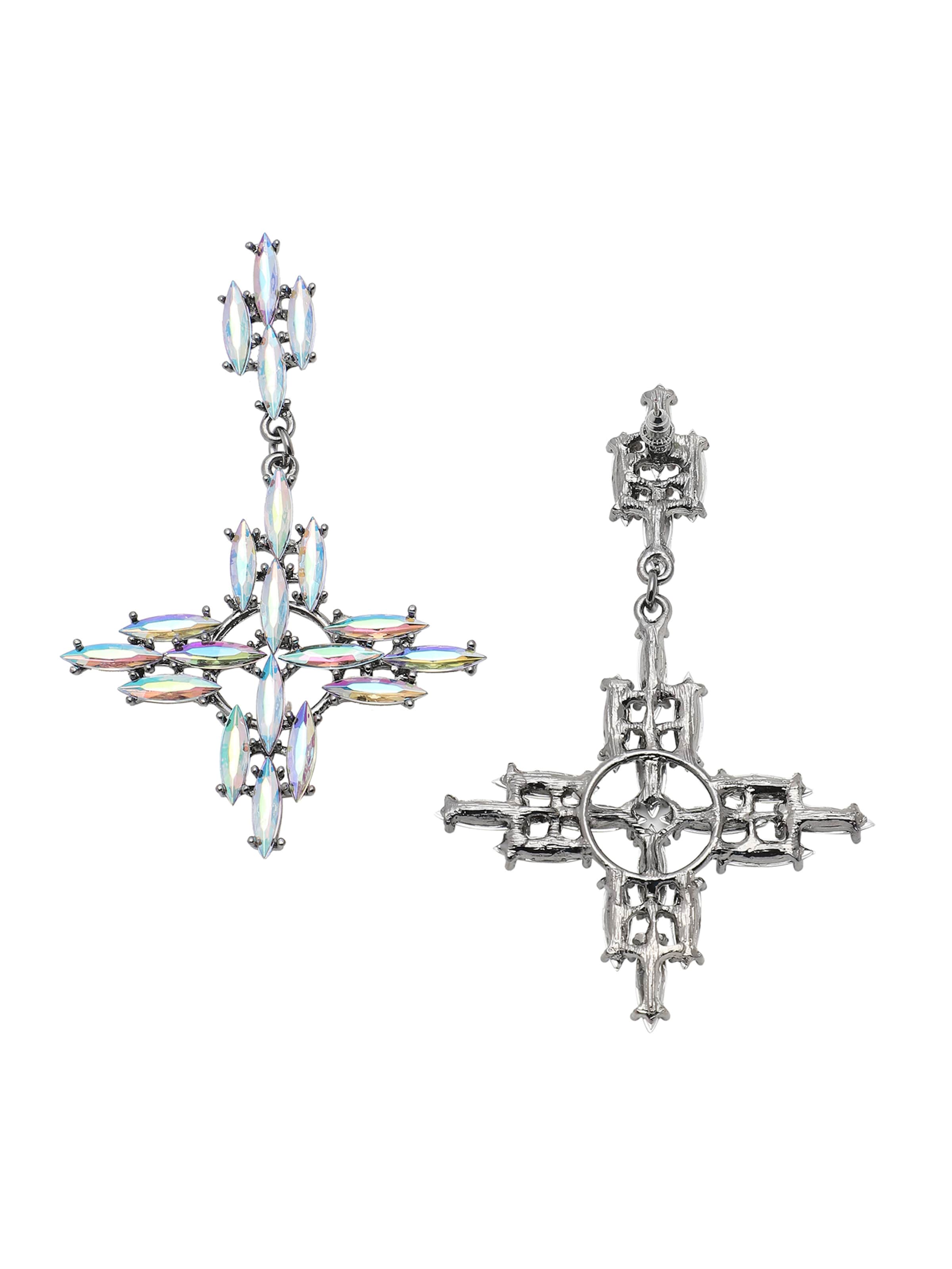 Boucles d'oreilles 'Sanjna' SOHI en noir : devant