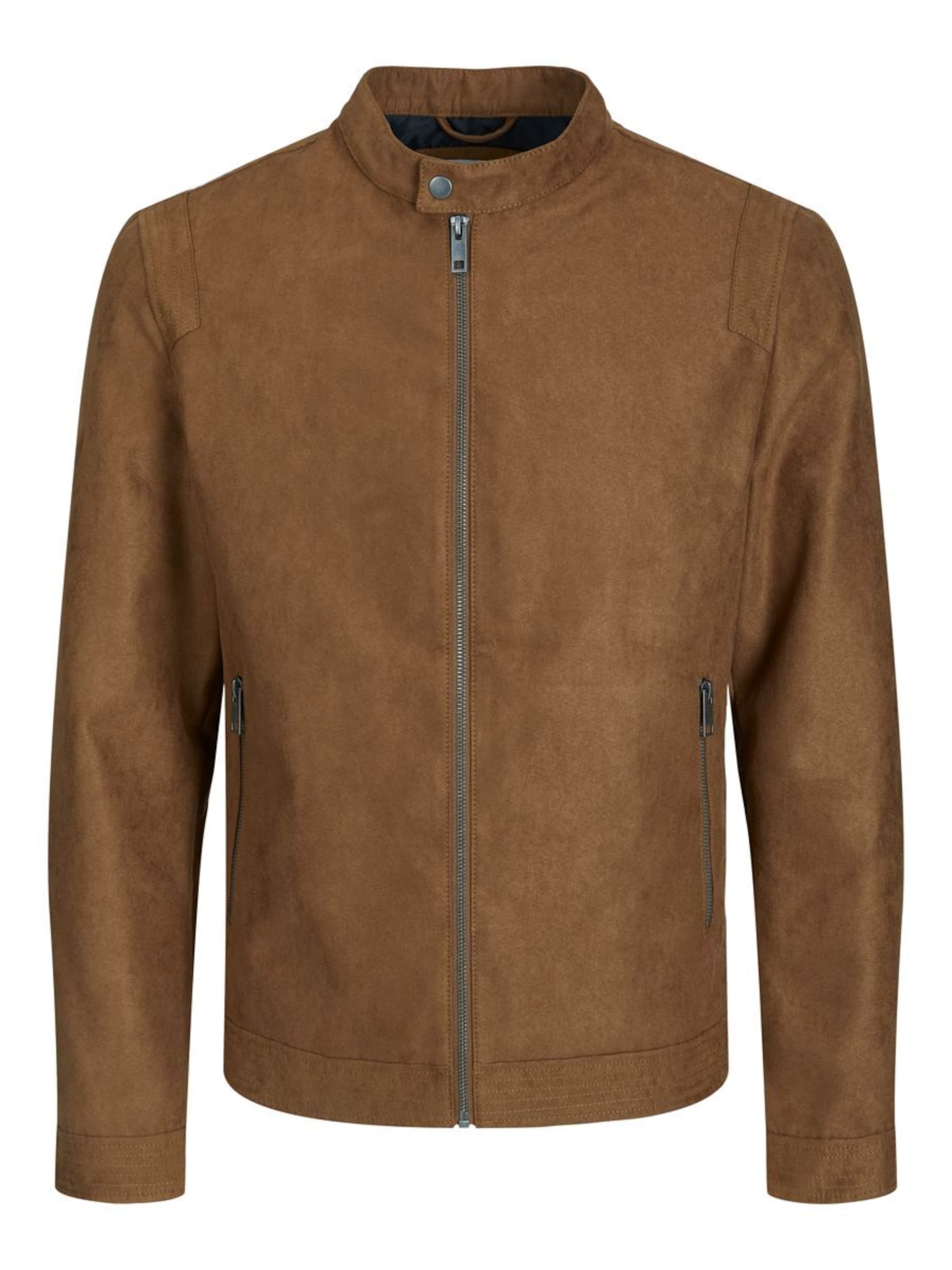 Jack & Jones Plus - Chaqueta de entretiempo 'JJERocky' en marrón: frente