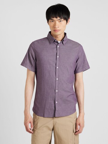 s.Oliver Slim Fit Hemd in Lila: Vorderseite