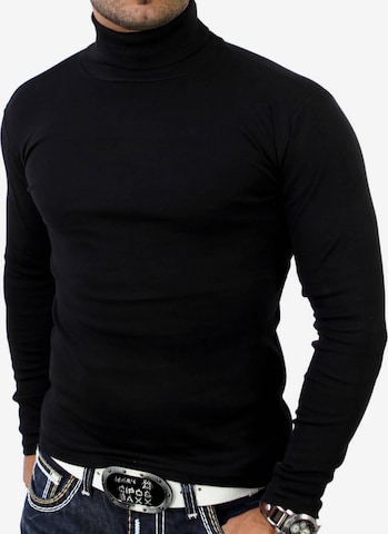 Reslad Shirt 'sportlicher Rolli' in Black: front