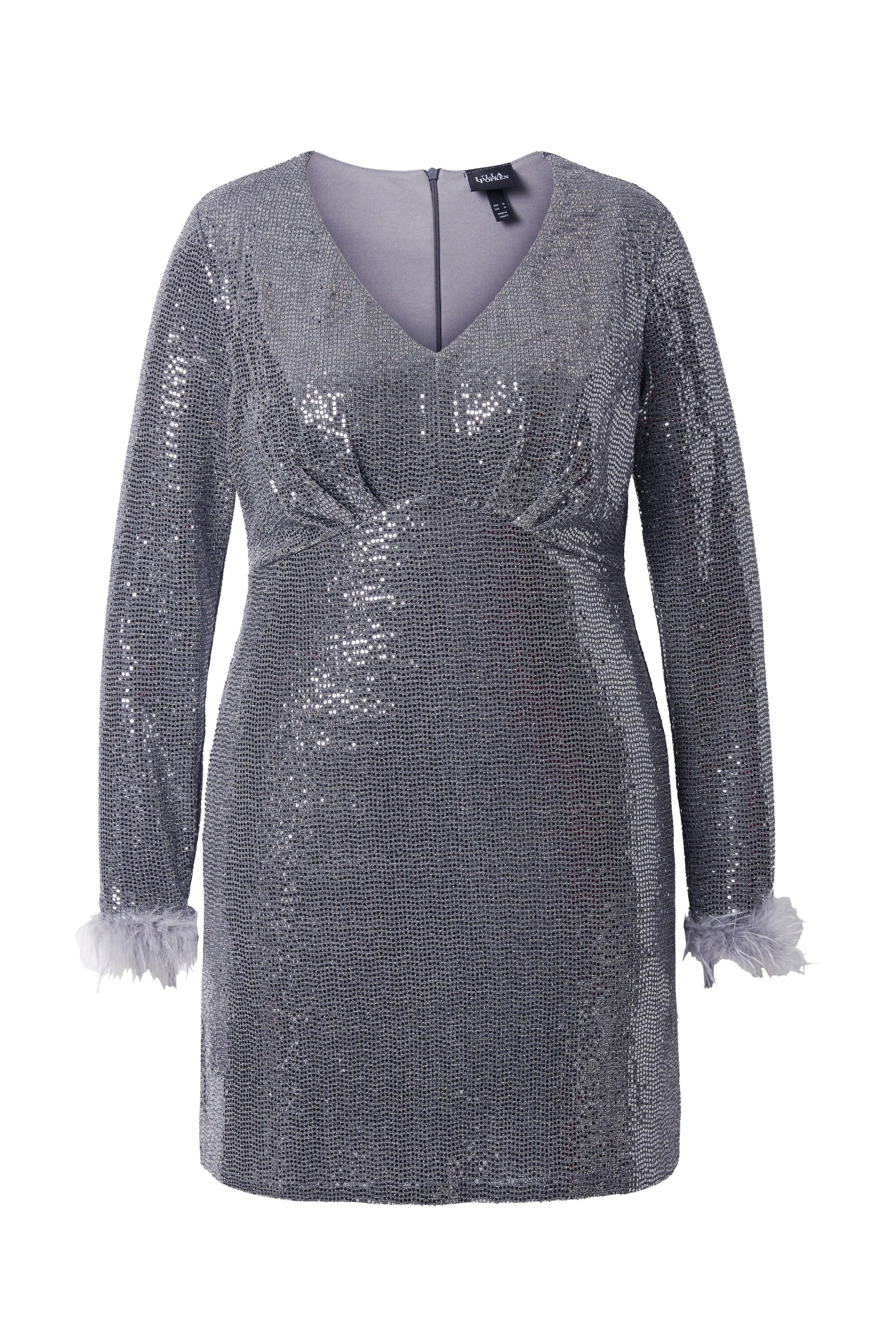 Ulla Popken Cocktailjurk in Zilver: voorkant