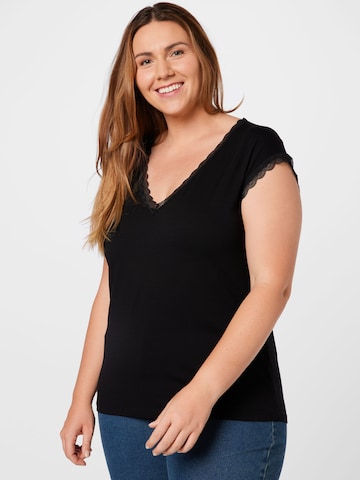 ABOUT YOU Curvy Shirt 'Therese' in Zwart: voorkant