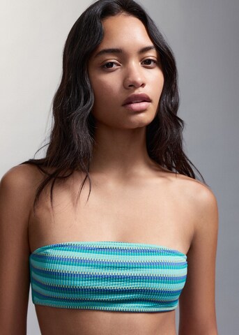 MANGO TEEN Bandeau Bikini 'Cris' in Green